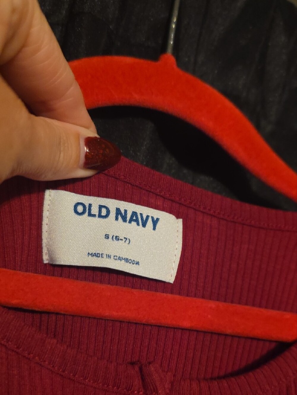 Old Navy Red Ribbed Button-Front Dress - Picture 2 of 2